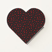 Red Hearts - Black Heart Shaped Notebook Notizbuch (Rückseite)