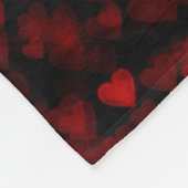 Red Hearts Blake Vision Dunkle schwarze romantisch Fleecedecke (Ecke)