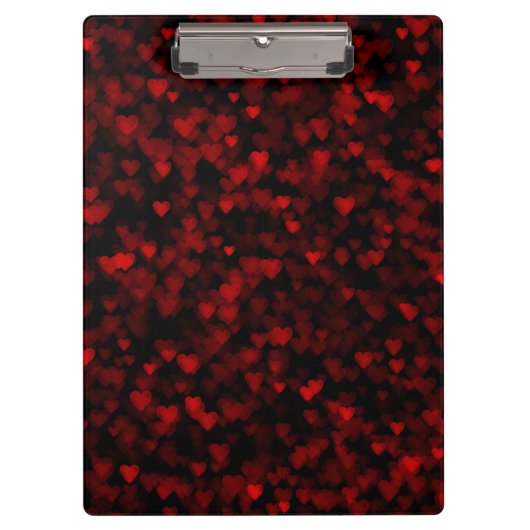 Red Hearts Blake Vision Dunkle schwarze romantisch Klemmbrett (Vorderseite)