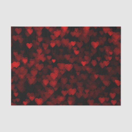 Red Hearts Blake Vision Dunkle schwarze romantisch Seidenpapier (Vorderseite)