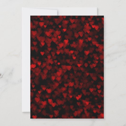 Red Hearts Blurry Vision Dark Black Romantic Liebe Einladung (Vorderseite)