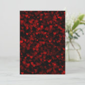 Red Hearts Blurry Vision Dark Black Romantic Liebe Einladung (Stehend Vorderseite)