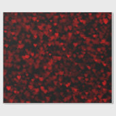 Red Hearts Blurry Vision Dark Black Romantic Liebe Geschenkpapier (Flach)