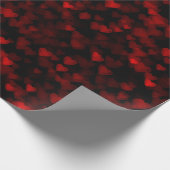 Red Hearts Blurry Vision Dark Black Romantic Liebe Geschenkpapier (Ecke)