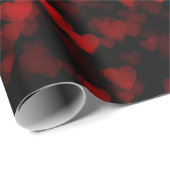 Red Hearts Blurry Vision Dark Black Romantic Liebe Geschenkpapier (Rolleneckpunkt)