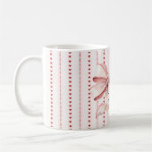 Red Hearts Blush Pink Bow Kaffeetasse (Links)
