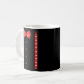 Red Hearts Bow Tie Suspenders Valentines Day Costu Kaffeetasse (Vorderseite Links)