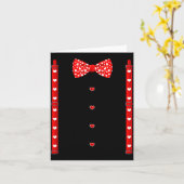 Red Hearts Bow Tie Suspenders Valentines Day Costu Karte (Gelbe Blume)