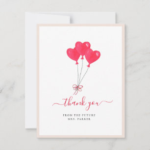 Red Hearts Brautparty Flat Danke Karte
