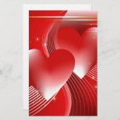 Red Hearts Briefpapier (Vorne/Hinten)