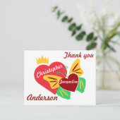 Red Hearts, Butterfly Danke Postkarte (Stehend Vorderseite)