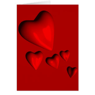 Red Hearts Card
