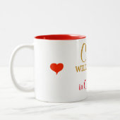 Red Hearts Christus wird immer in der Weihnachtsze Zweifarbige Tasse (Links)