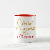 Red Hearts Christus wird immer in der Weihnachtsze Zweifarbige Tasse (Mittel)