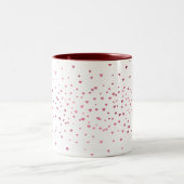 Red Hearts Confetti Zweifarbige Tasse (Mittel)