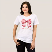 Red Hearts Coquette Valentine's Day Bow Tri-Blend Shirt (Vorderseite voll)