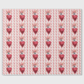 Red Hearts Corgi Dog Lover Valentine Geschenkpapier (Flach)