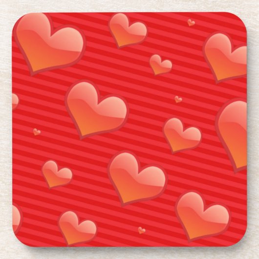 Red Hearts Cork Untersetzer (Vorderseite)