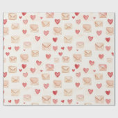 Red Hearts Cream Envelopes Love  Geschenkpapier (Flach)