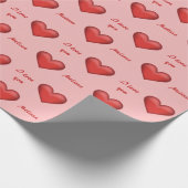 Red Hearts & Custom I Liebe Sie Text mit beliebige Geschenkpapier (Ecke)