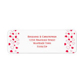 Red Hearts Design Valentinstag Hochzeitadresse (Vorne)