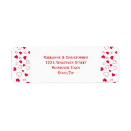 Red Hearts Design Valentinstag Hochzeitadresse