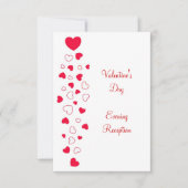 Red Hearts Design Valentinstag Hochzeitsempfang Einladung (Vorderseite)