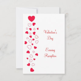 Red Hearts Design Valentinstag Hochzeitsempfang Einladung