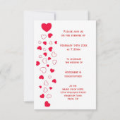 Red Hearts Design Valentinstag Hochzeitsempfang Einladung (Rückseite)