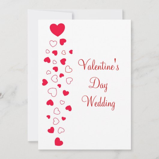 Red Hearts Design Valentinstag Wedding Einladung (Vorderseite)