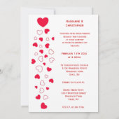 Red Hearts Design Valentinstag Wedding Einladung (Rückseite)