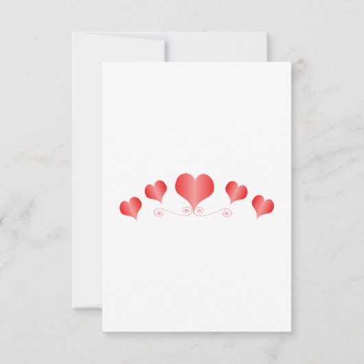 Red Hearts Design Valentinstag Wedding RSVP (Rückseite)