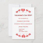 Red Hearts Design Valentinstag Wedding RSVP Karte (Vorderseite)