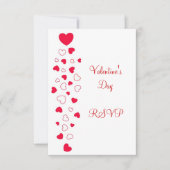 Red Hearts Design Valentinstag Wedding RSVP Karte (Vorderseite)
