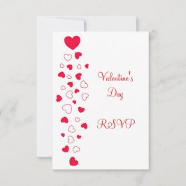Red Hearts Design Valentinstag Wedding RSVP Karte