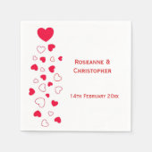 Red Hearts Design Valentinstag Wedding Serviette (Vorderseite)