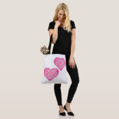 Red Hearts Einzigartiges Muster Valentine Tasche (Am Model)