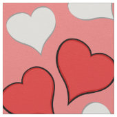 Red Hearts Fabric Red Liebe Valentine's Stoffe (Nahaufnahme)