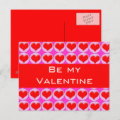Red Hearts Feiertagspostkarte (Vorne/Hinten)