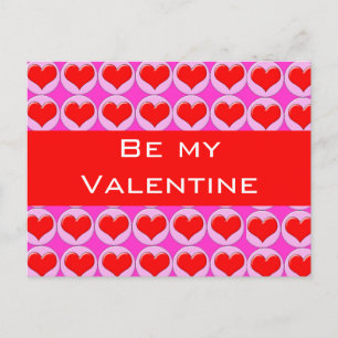 Red Hearts Feiertagspostkarte