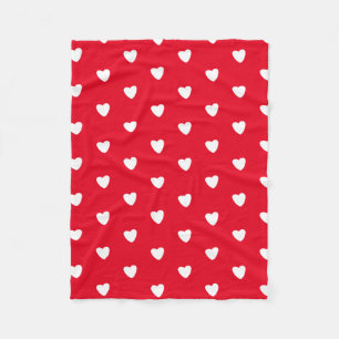 Red Hearts Fleece Blanket