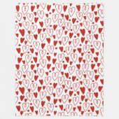Red Hearts Fleecedecke (Vorderseite)