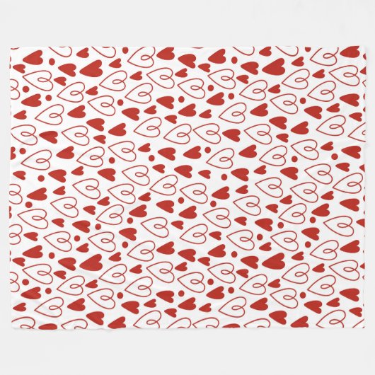 Red Hearts Fleecedecke (Vorderseite (Horizontal))