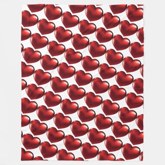 Red Hearts Fleecedecke (Vorderseite)