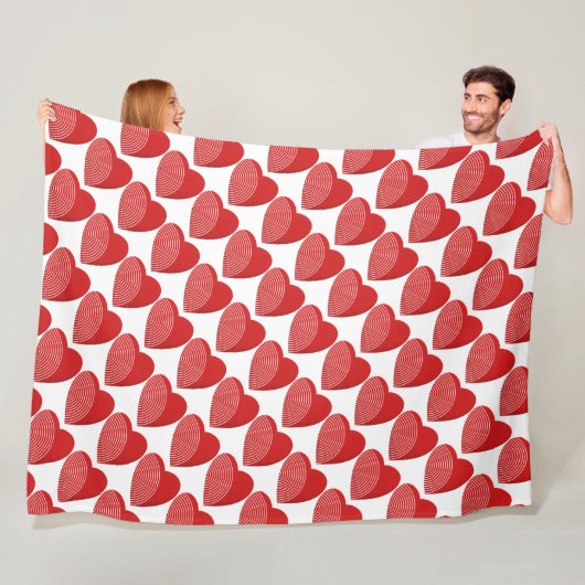 Red Hearts Fleecedecke (Beispiel)