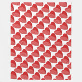 Red Hearts Fleecedecke (Vorderseite)