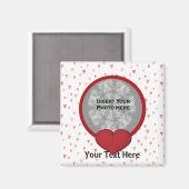 Red Hearts Foto Magnet (Vorderseite/Rückseite)