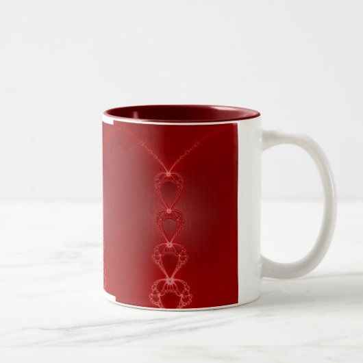 Red Hearts Fraktal Tasse (Rechts)