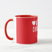 Red Hearts Frohe Weihnachts-Freundin Girlfriend Tasse (Links)