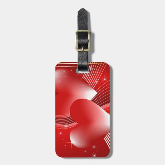 Red Hearts Gepäckanhänger (Vorderseite vertikal)